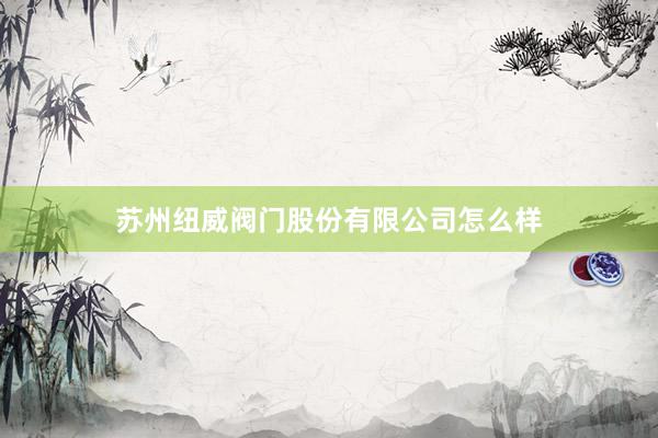 苏州纽威阀门股份有限公司怎么样